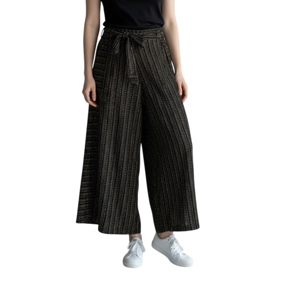 Eva‎ Franco Metallic Wide Leg Culotte Pants Size Medium